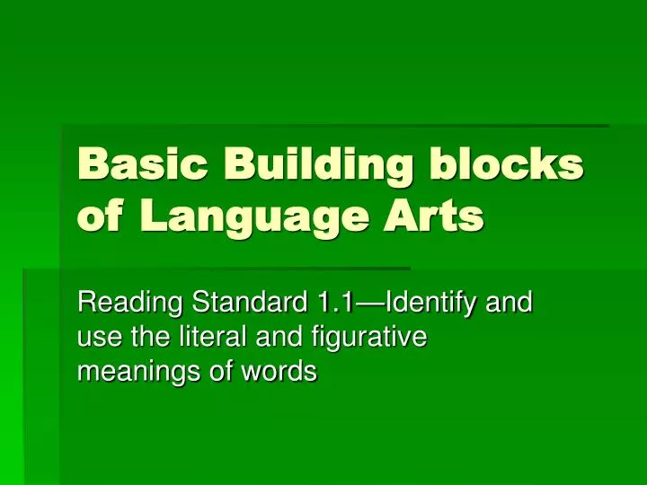 basic building blocks of language arts