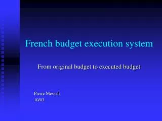 French budget execution system