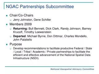 NGAC Partnerships Subcommittee