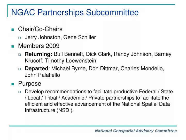 ngac partnerships subcommittee