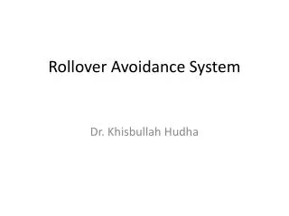 Rollover Avoidance System