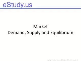 Market Demand, Supply and Equilibrium