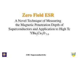 Zero Field ESR