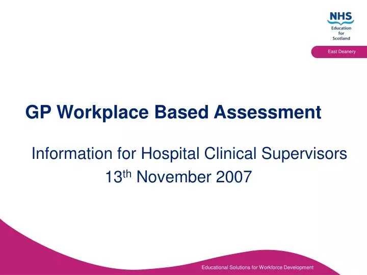 gp workplace based assessment