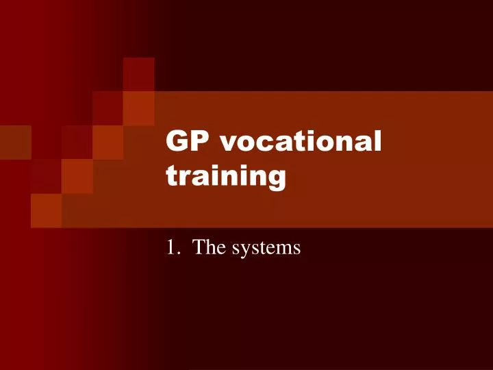 gp vocational training