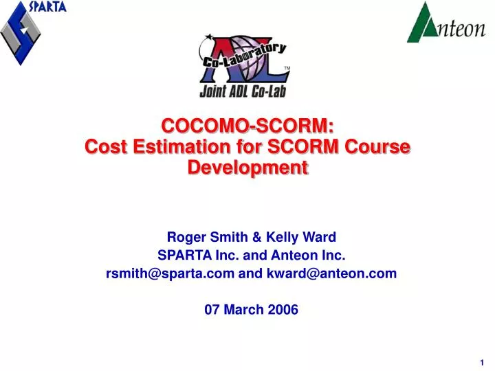 cocomo scorm cost estimation for scorm course development