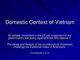 Domestic Context of Vietnam