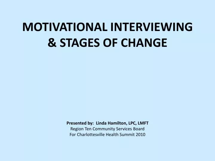motivational interviewing stages of change