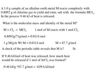 What is the molecular mass and identity of the metal M?