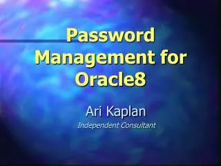 Password Management for Oracle8