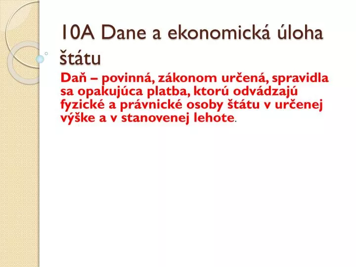 10a dane a ekonomick loha t tu