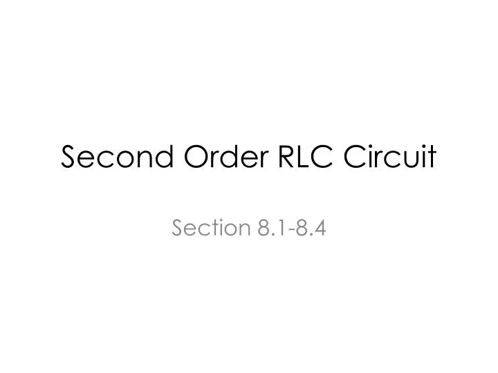 second order rlc circuit