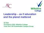 Leadership in Sustainable Education: Progress and Insights from South West Colleges - slide 1
