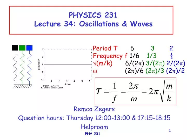 physics 231 lecture 34 oscillations waves
