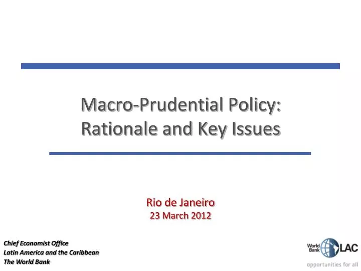 macro prudential policy rationale and key issues