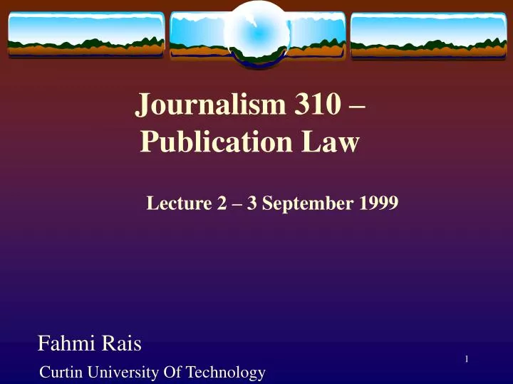 journalism 310 publication law