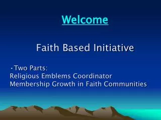 Faith Based Initiative