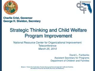 Strategic Thinking and Child Welfare Program Improvement