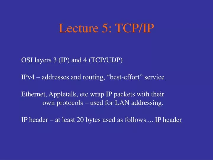 lecture 5 tcp ip