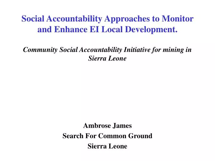 ambrose james search for common ground sierra leone