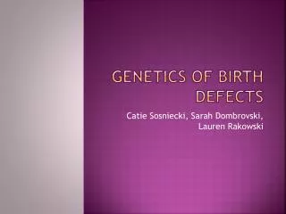 genetics of birth defects