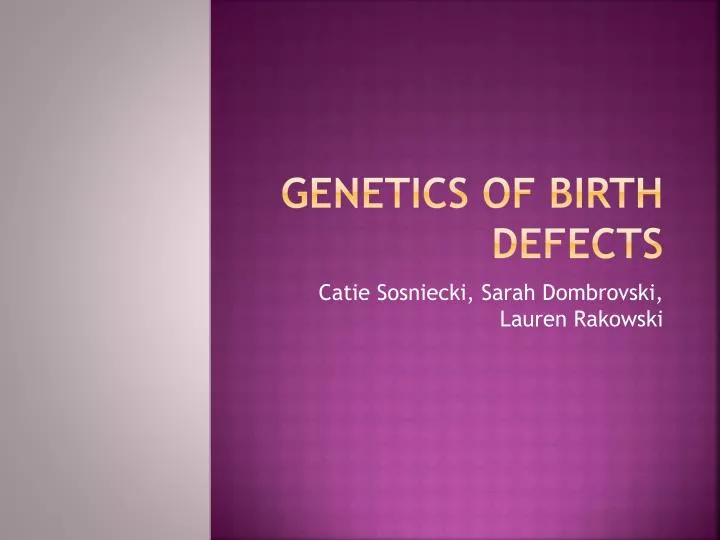 genetics of birth defects
