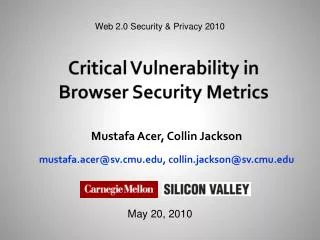 Critical Vulnerability in Browser Security Metrics