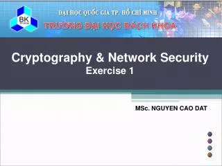 Cryptography &amp; Network Security Exercise 1