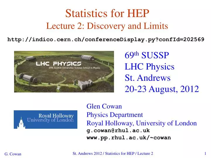 statistics for hep lecture 2 discovery and limits