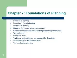 Chapter 7: Foundations of Planning