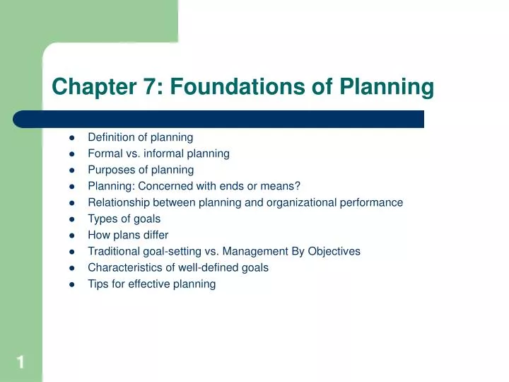 chapter 7 foundations of planning