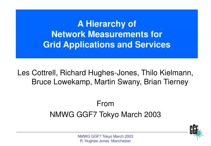 a hierarchy of network measurements for grid applications and services