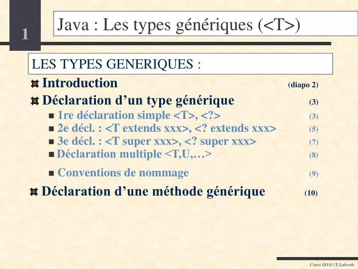 java les types g n riques t