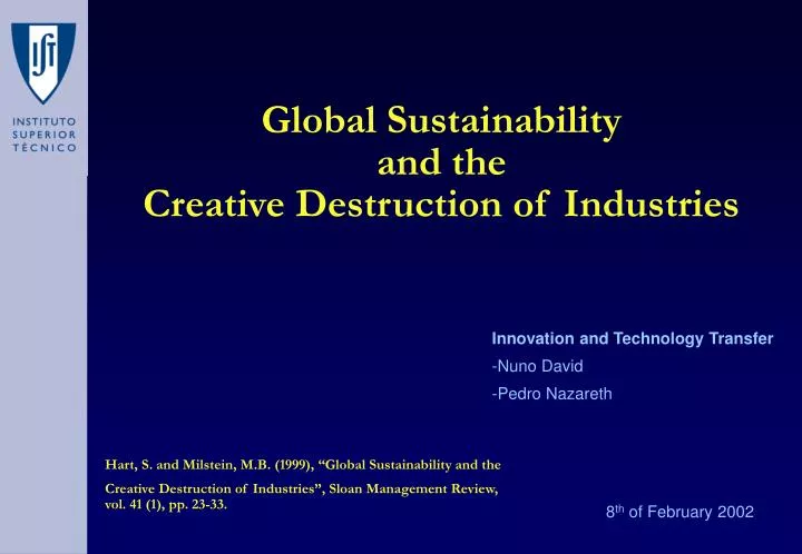 global sustainability and the creative destruction of industries