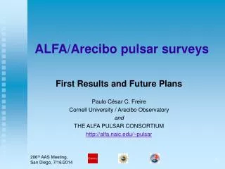 ALFA/Arecibo pulsar surveys