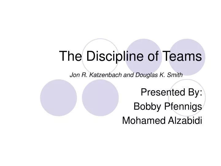 the discipline of teams jon r katzenbach and douglas k smith