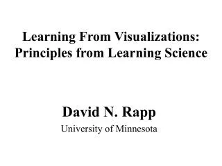 Learning From Visualizations: Principles from Learning Science