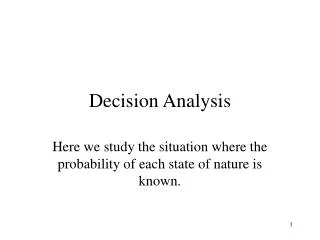 Decision Analysis