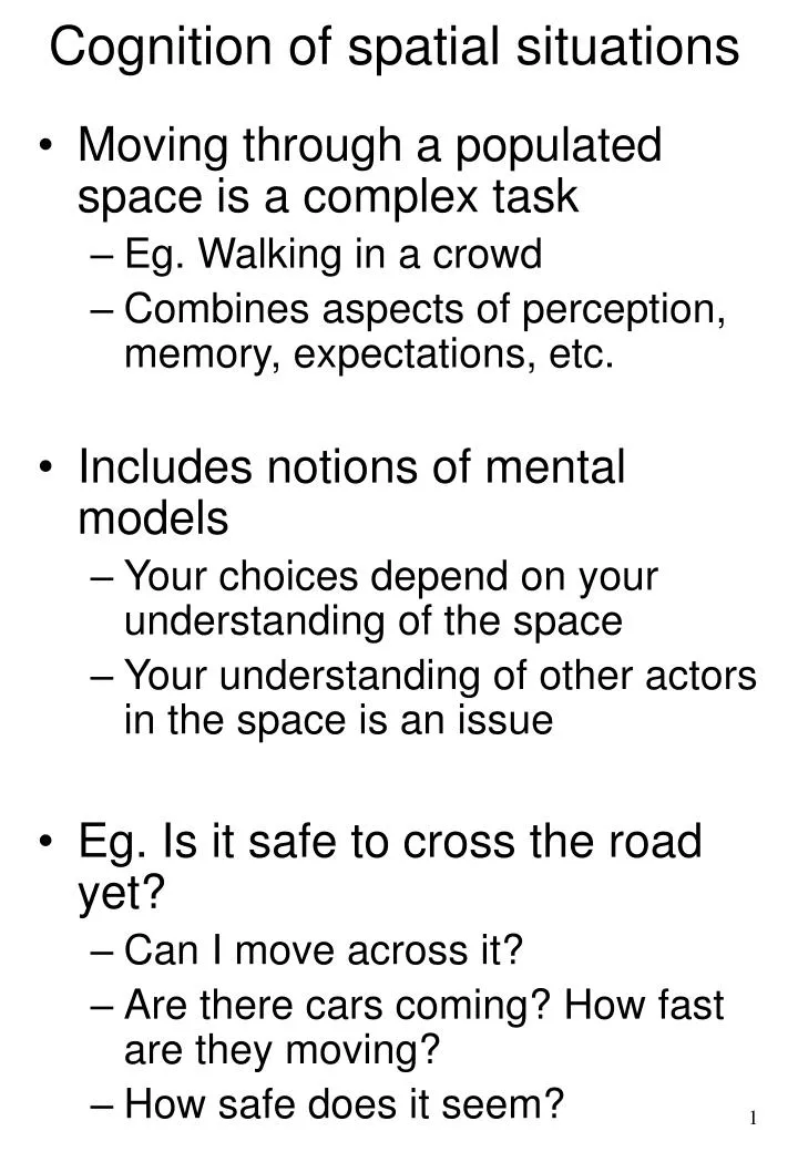 cognition of spatial situations