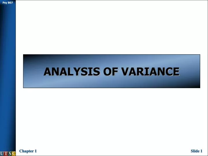 analysis of variance