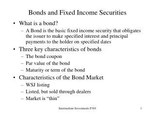 Bonds and Fixed Income Securities