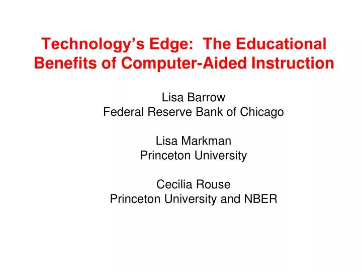 technology s edge the educational benefits of computer aided instruction