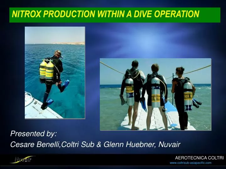 nitrox production within a dive operation