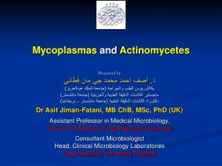 Mycoplasmas and Actinomycetes