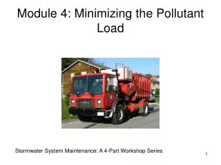 Module 4: Minimizing the Pollutant Load