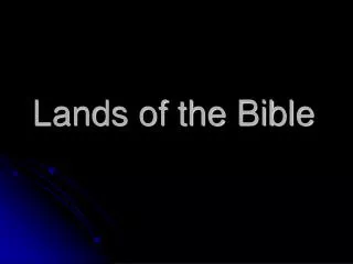 Lands of the Bible