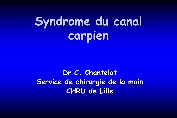 syndrome du canal carpien