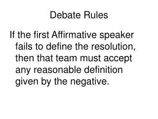Debate Rules