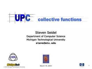 Steven Seidel Department of Computer Science Michigan Technological University steve@mtu.edu
