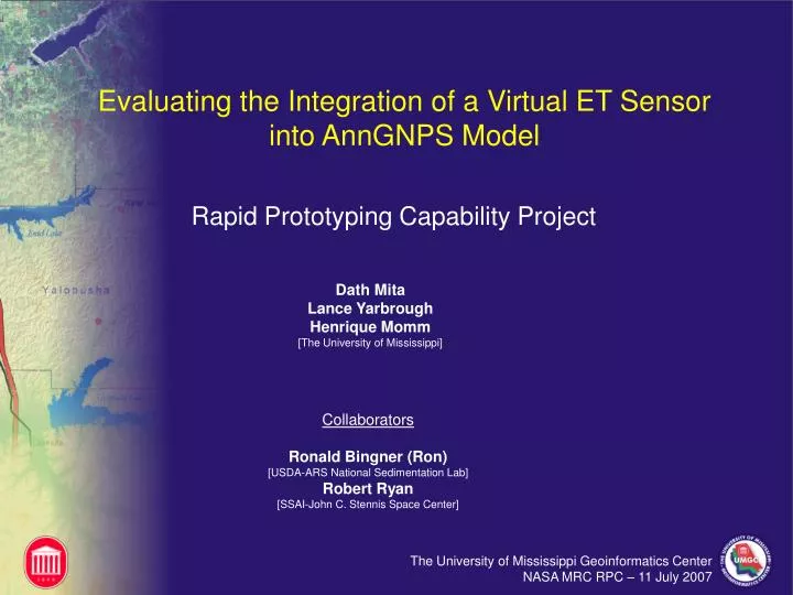 evaluating the integration of a virtual et sensor into anngnps model